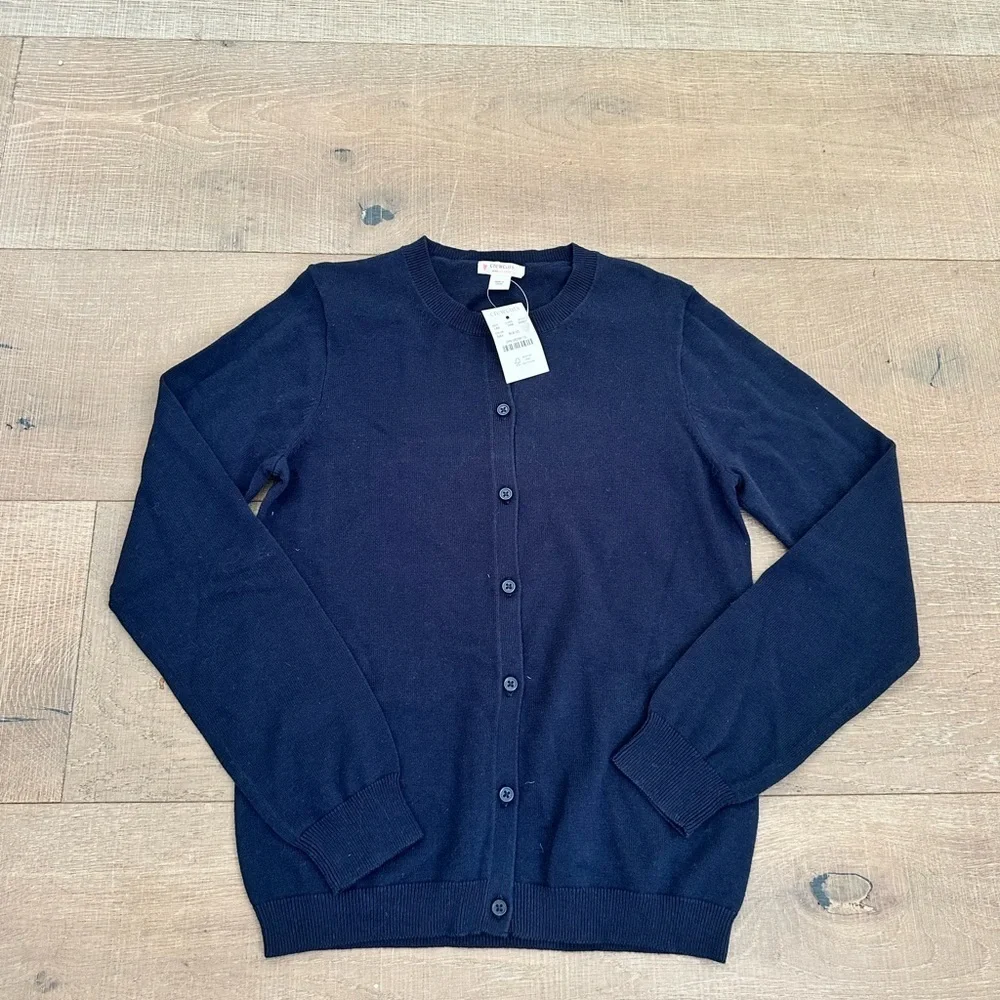Crewcuts Navy Blue Button-Front Cotton Cardigan